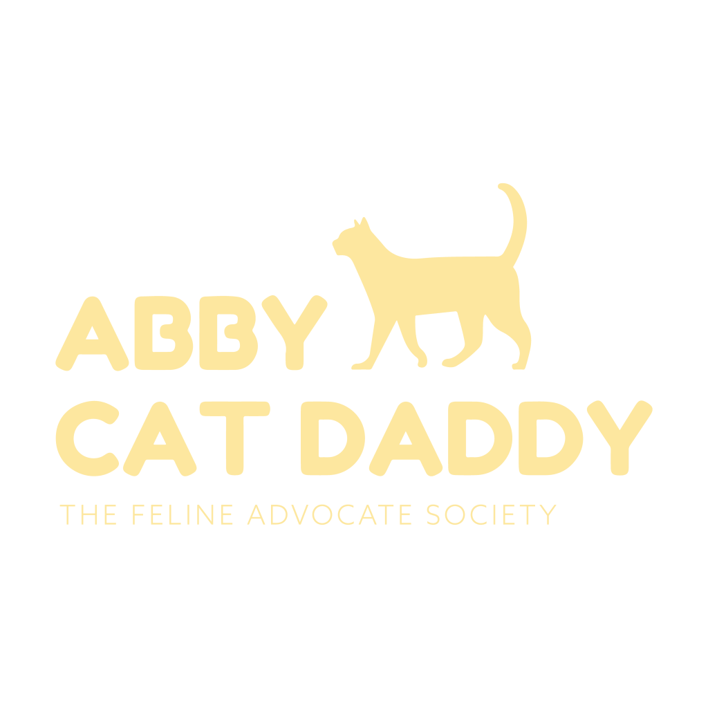 Abby Cat Daddy The Feline Advocate Society logo in yellow
